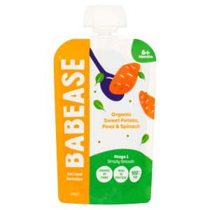 Babease Organic Sweet Potato, Peas & Spinach (100g)