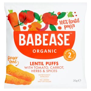 Babease Organic Lentil Puffs with Tomato, Carrot, Herbs & Spices (20g)
